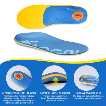 3ANGNI Heavy Duty Support Shock Absorption Insoles Athletes, 220+ Lbs Arch Support Insole for Men and Women, Work Boot Insoles, Springtok