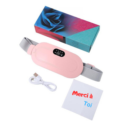 Coussin Chauffant Menstruel, Soulagement des Crampes Abdominales et Lombaires avec Massage Vibrant