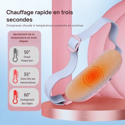 Coussin Chauffant Menstruel, Soulagement des Crampes Abdominales et Lombaires avec Massage Vibrant