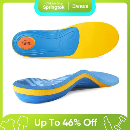 3ANGNI Heavy Duty Support Shock Absorption Insoles Athletes, 220+ Lbs Arch Support Insole for Men and Women, Work Boot Insoles, Springtok